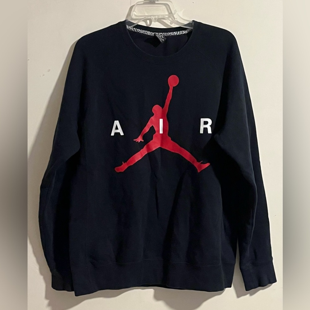 Jordan Nike Air Jumpman black cotton polyester longsleeve black sweatshirt Large